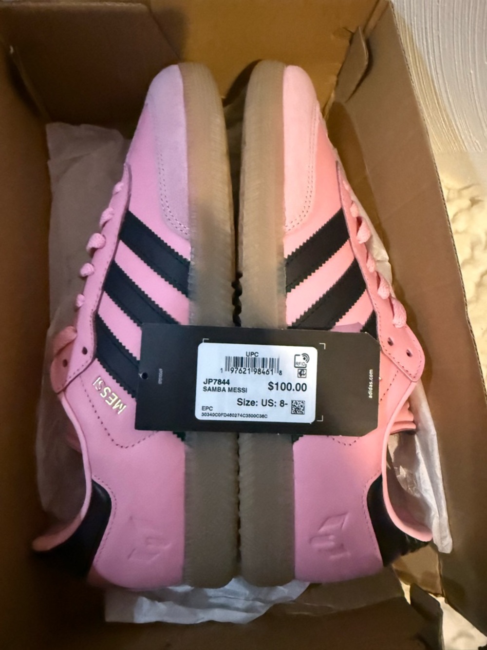 adidas Pink Sneakers with Black Three-Stripes - Picture 5 of 6